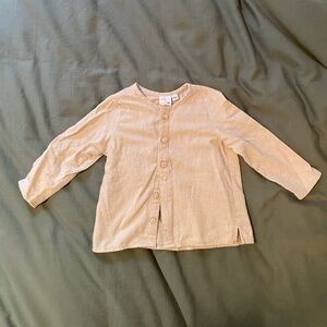 Oso & Me Beige Flannel Lupo Shirt 18M